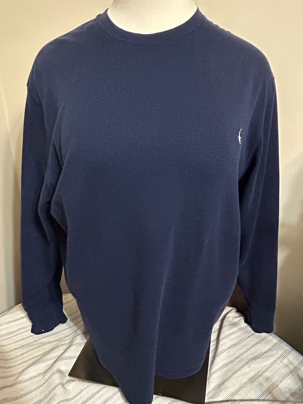 NAVY WAFFLE THERMAL LONG SLEEVE TEE